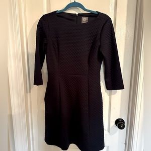 Vince Camuto Navy Textured A-Line Dress w/ Pockets and 3/4 sleeves - Size 6